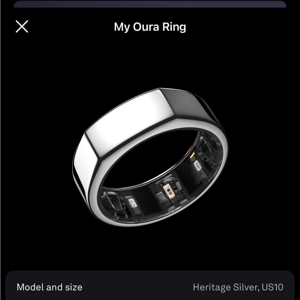 Oura Heritage Silver Ring- generation 3 size 10